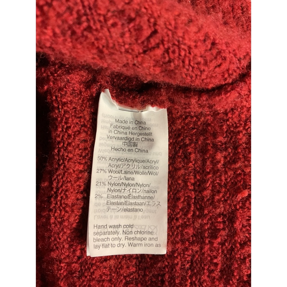 Madewell‎ Women's Belmont Mock Neck Long Sleeve Pullover Sweater Red Size Small - Picture 7 of 7
